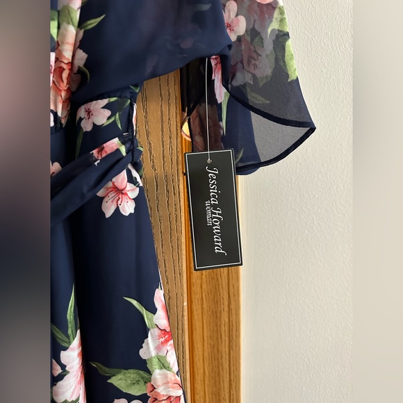 NWT Jessica Howard Womens Floral V Neck Midi Dress size 14W - Picture 3 of 4